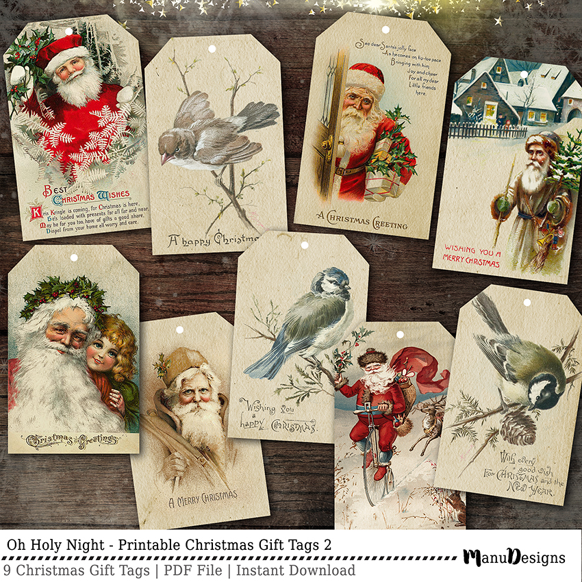 Vintage Christmas Gift Tags Printable