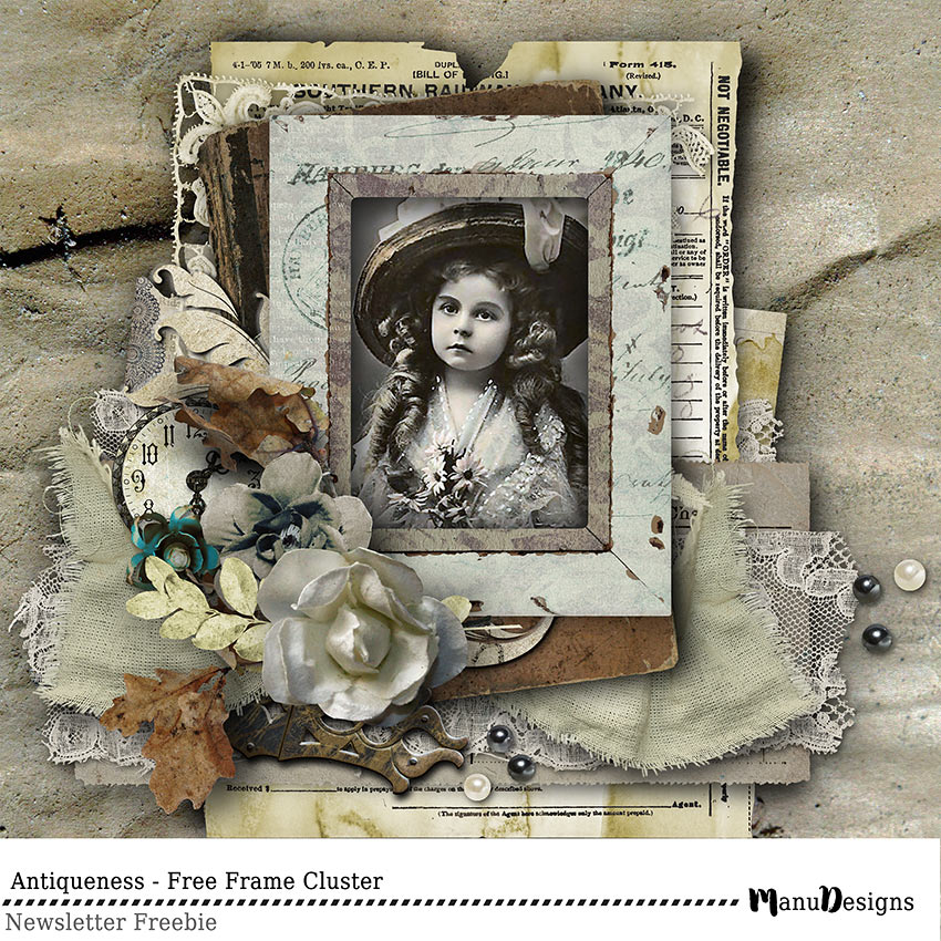 vintage scrapbook frame cluster freebie