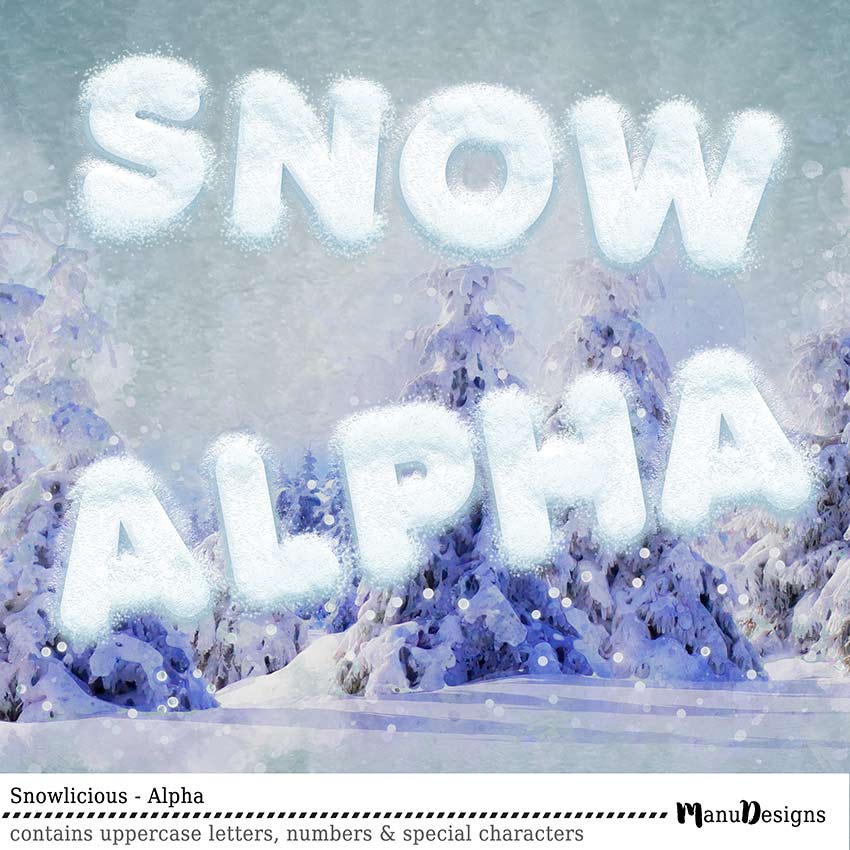 digital winter snow alphabet