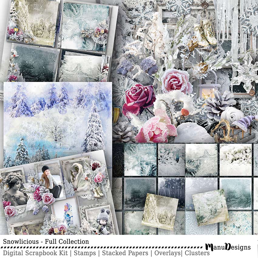 Digital Winter Scrapbook Collection Snowlicious