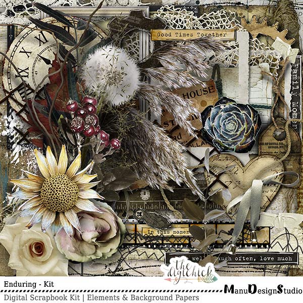 Enduring - Vintage Digital Scrapbook Kit