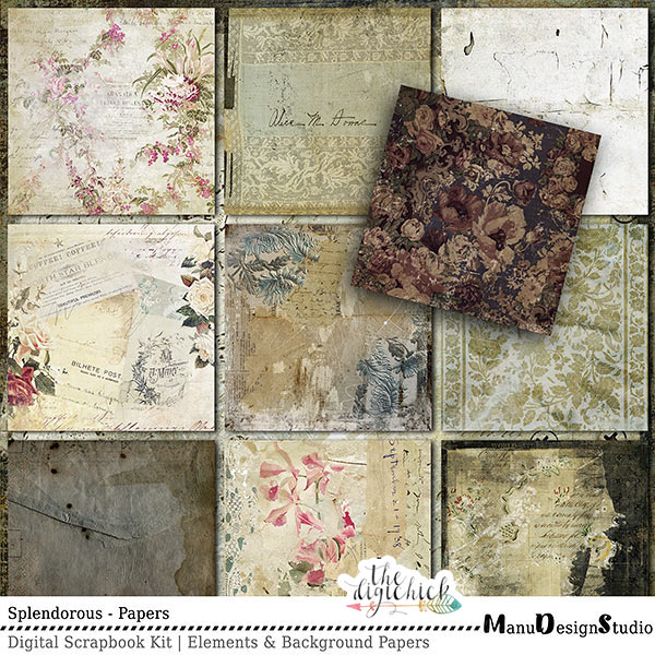 Digital Scrapbooking Splendorous Papers