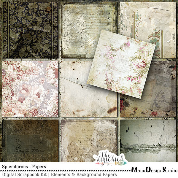 Digital Scrapbooking Splendorous Papers