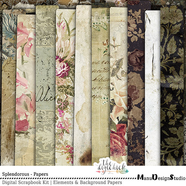 Digital Scrapbooking Splendorous Papers