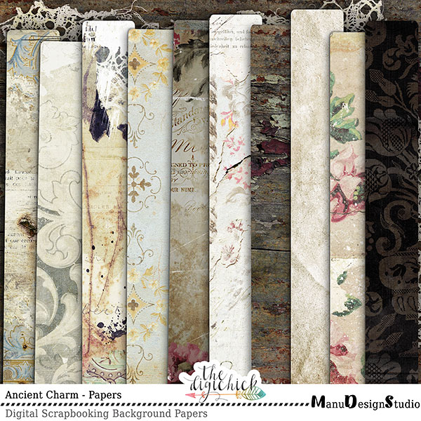 Vintage Digital Scrapbook Papers