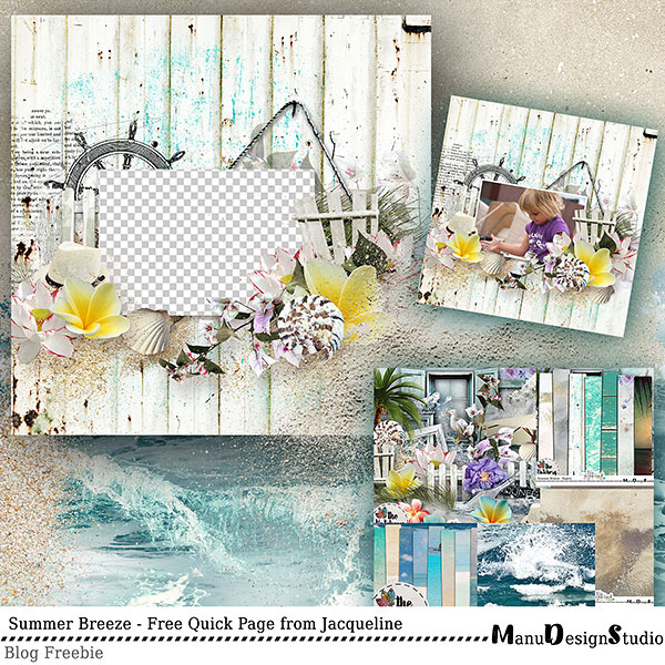 Summer Digital Scrapbook Quick Page