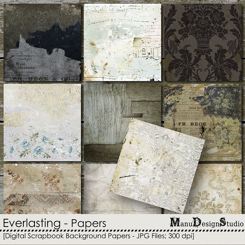 Everlasting: Vintage Digital Scrapbook Papers