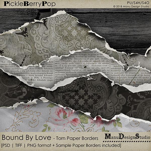 Bound By Love Torn Paper Borders