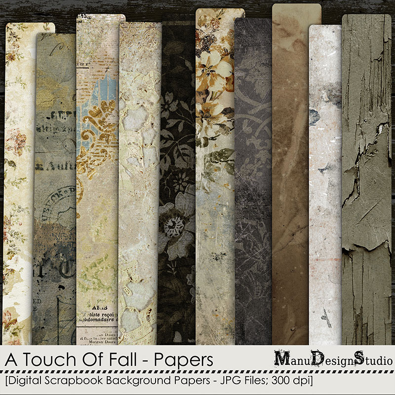 A Touch Of Fall - Vintage Fall Scrapbook Papers