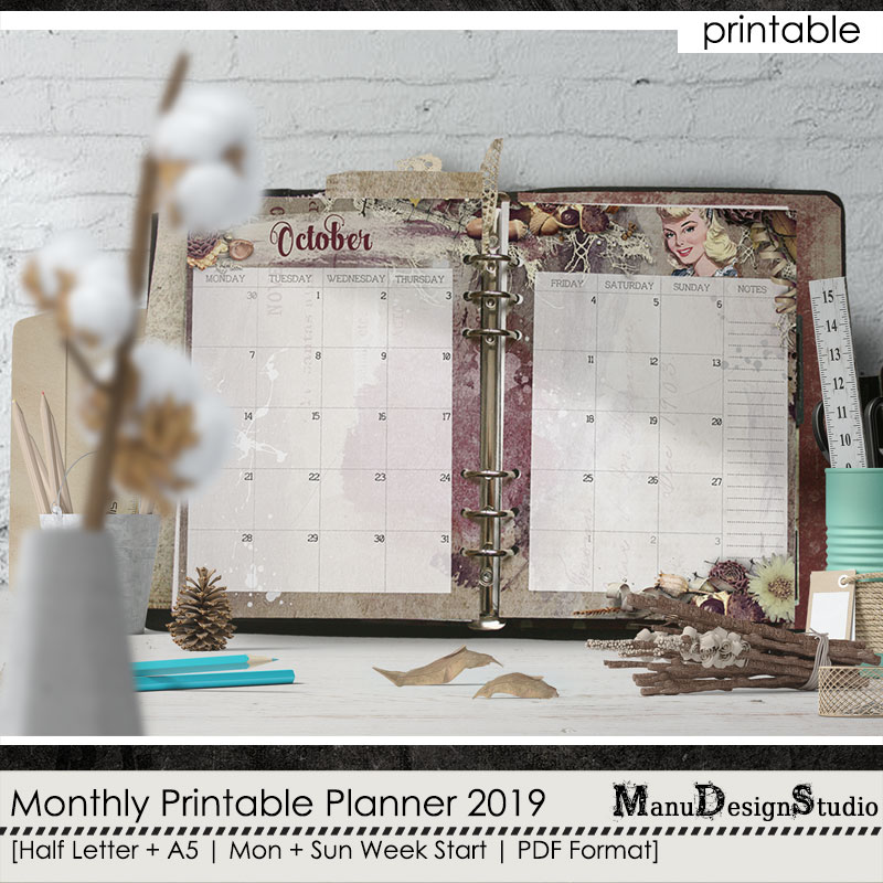 printable monthly planner pages 2019