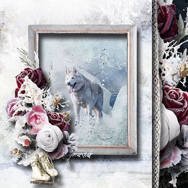 winter digital scrapbook layout