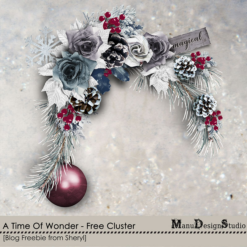 Christmas Scrapbook Cluster Freebie