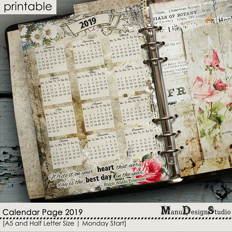 Calendar Page 2019