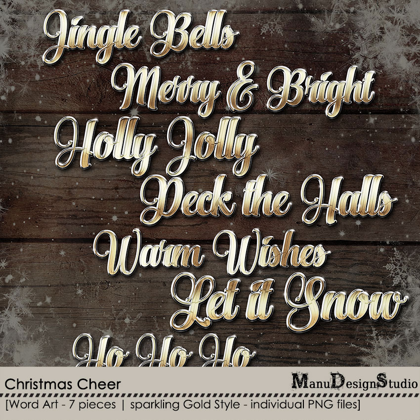 Christmas Cheer - Digital scrapbook christmas sparkling word art