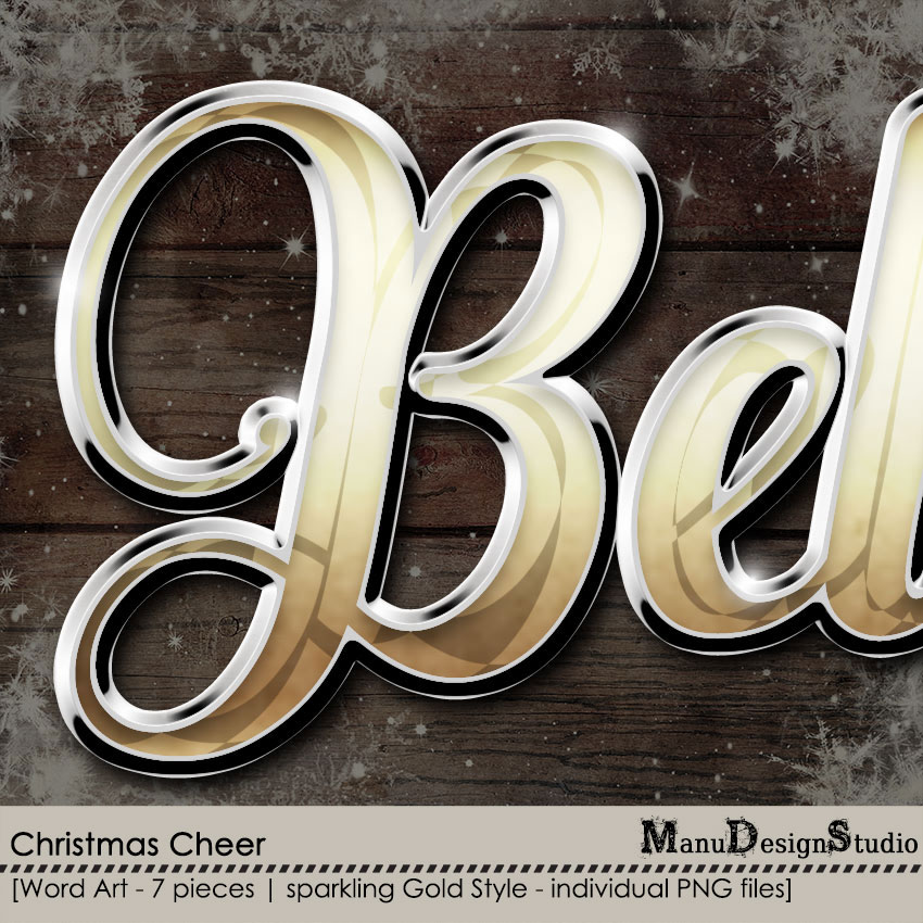 Christmas Cheer - Digital scrapbook christmas sparkling word art