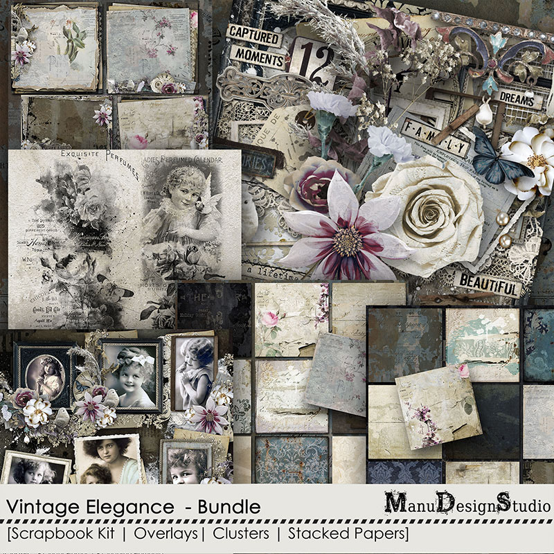 Vintage digital scrapbook collection: Vintage Elegance