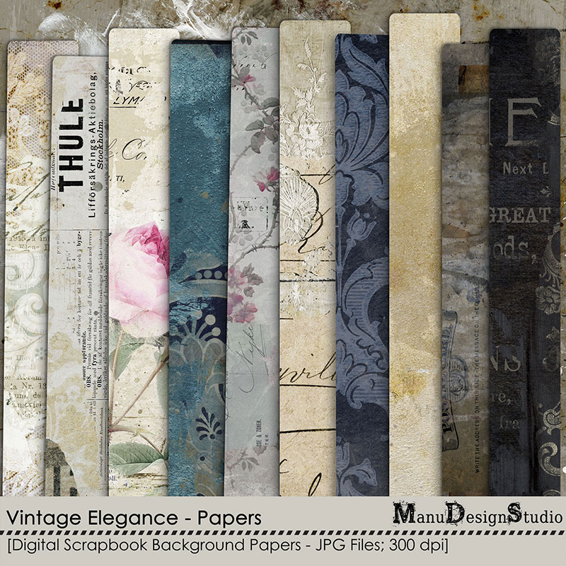 Vintage digital scrapbook papers