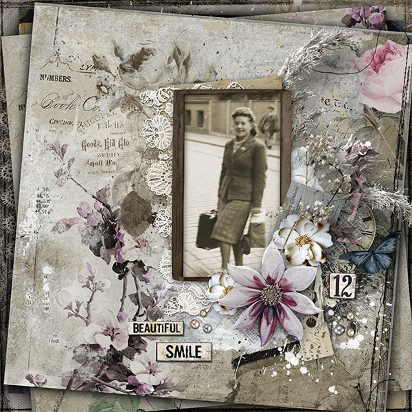 vintage scrapbook layout