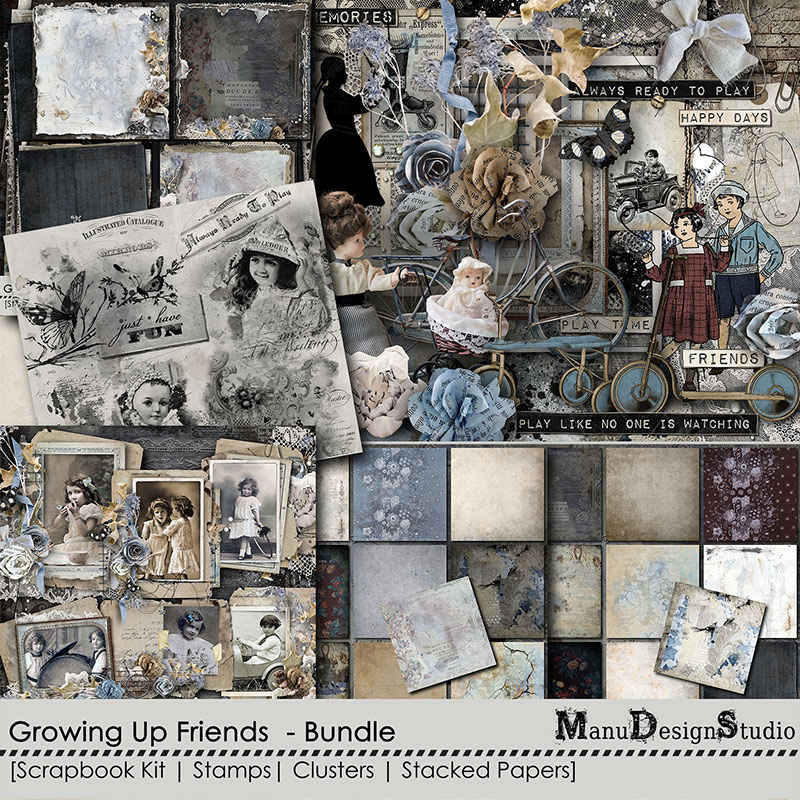 Growing Up Friends Digital Scrapbook Collection